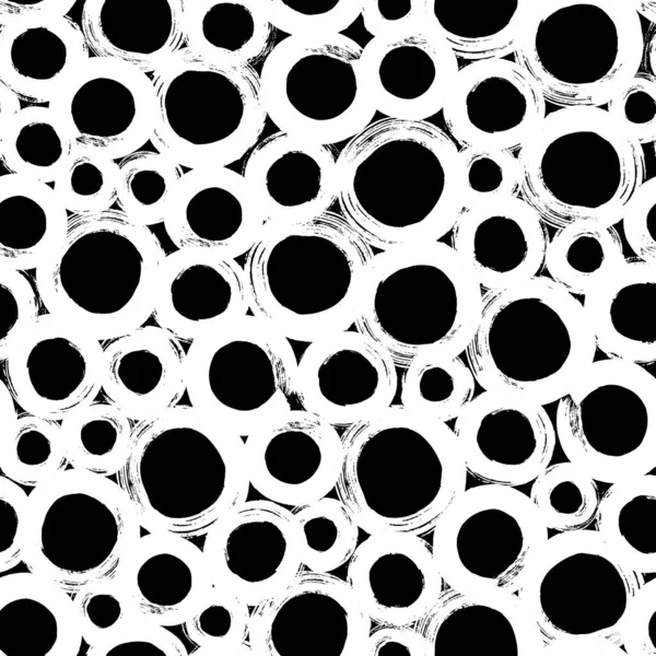 Modèle Sans Couture Pois Hipster Fond Abstrait Noir Blanc Avec — Image vectorielle