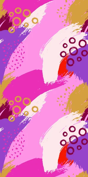 Płynny Wzór Plamami Wielobarwnymi Kolorowe Abstrakcyjne Tło Pociągnięciami Pędzla Ilustracja — Wektor stockowy