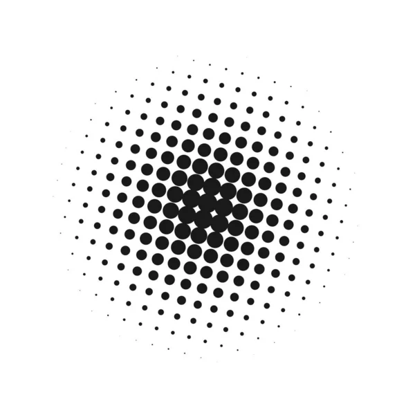 黒と白の半放射状のパターン 抽象ドットベクトル背景 Eps — ストックベクタ