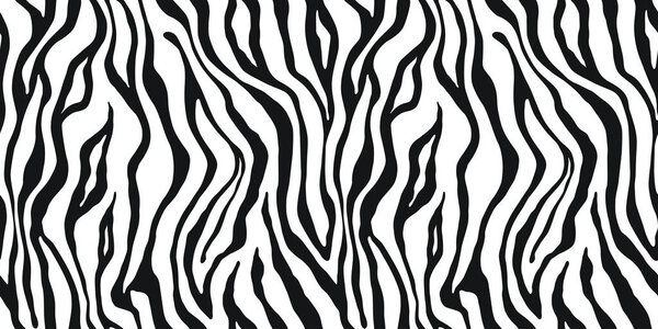 Tiger monochrome seamless pattern. Vector animal skin print. Fashion stylish organic texture. EPS 10