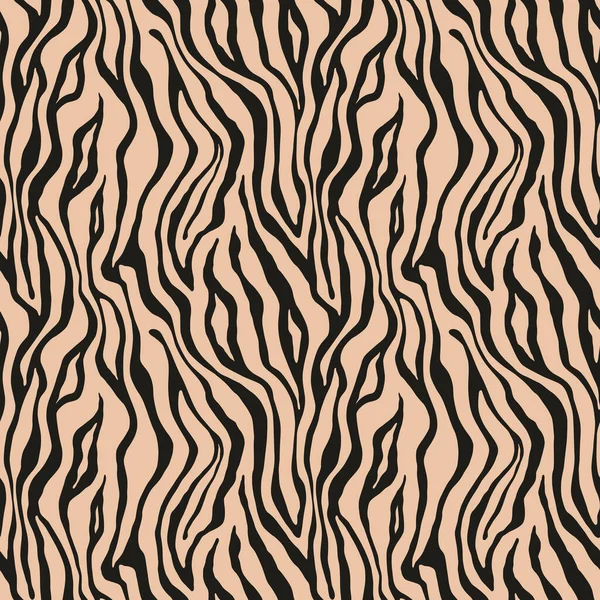 Patrón Sin Costura Monocromo Tigre Impresión Piel Animal Vectorial Moda — Archivo Imágenes Vectoriales