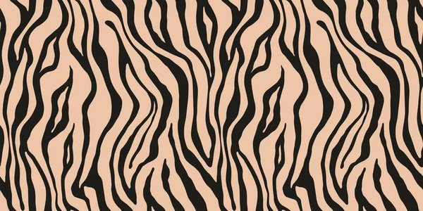 Patrón Sin Costura Monocromo Tigre Impresión Piel Animal Vectorial Moda — Archivo Imágenes Vectoriales