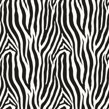 Zebra tek renkli, dikişsiz desen. Hayvan derisi izi. Moda stili organik doku. EPS 10