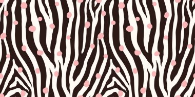 Zebra tek renkli, dikişsiz desen. Hayvan derisi izi. Moda stili organik doku. EPS 10