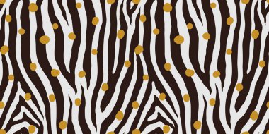 Zebra tek renkli, dikişsiz desen. Hayvan derisi izi. Moda stili organik doku. EPS 10