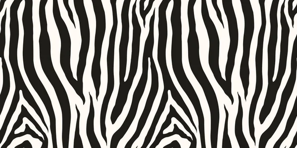 Zebra Monochrome Seamless Pattern Vector Animal Skin Print Fashion Stylish — Stock Vector