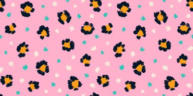 Leopar desensiz fırça darbesi dokusu. Moda tarzı doğal arka plan. Hayvan derisi izi. EPS 10