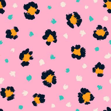 Leopar desensiz fırça darbesi dokusu. Moda tarzı doğal arka plan. Hayvan derisi izi. EPS 10