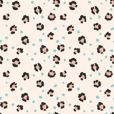 Leopar desensiz fırça darbesi dokusu. Moda tarzı doğal arka plan. Hayvan derisi izi. EPS 10