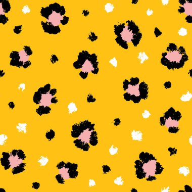 Leopar desensiz fırça darbesi dokusu. Moda tarzı doğal arka plan. Hayvan derisi izi. EPS 10