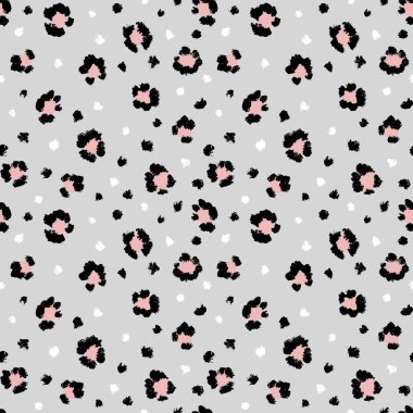 Leopar desensiz fırça darbesi dokusu. Moda tarzı doğal arka plan. Hayvan derisi izi. EPS 10