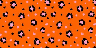 Leopar desensiz fırça darbesi dokusu. Moda tarzı doğal arka plan. Hayvan derisi izi. EPS 10