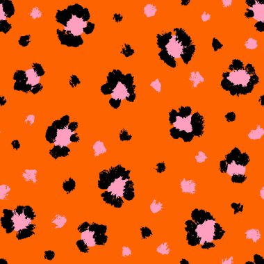 Leopar desensiz fırça darbesi dokusu. Moda tarzı doğal arka plan. Hayvan derisi izi. EPS 10