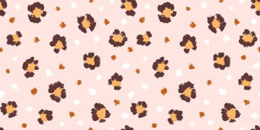 Leopar desensiz fırça darbesi dokusu. Moda tarzı doğal arka plan. Hayvan derisi izi. EPS 10