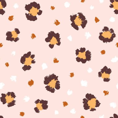 Leopar desensiz fırça darbesi dokusu. Moda tarzı doğal arka plan. Hayvan derisi izi. EPS 10