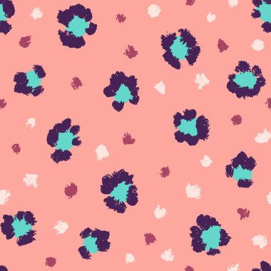 Leopar desensiz fırça darbesi dokusu. Moda tarzı doğal arka plan. Hayvan derisi izi. EPS 10