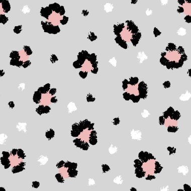 Leopar desensiz fırça darbesi dokusu. Moda tarzı doğal arka plan. Hayvan derisi izi. EPS 10