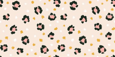 Leopar desensiz fırça darbesi dokusu. Moda tarzı doğal arka plan. Hayvan derisi izi. EPS 10