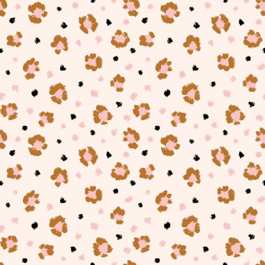 Leopar desensiz fırça darbesi dokusu. Moda tarzı doğal arka plan. Hayvan derisi izi. EPS 10