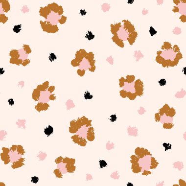 Leopar desensiz fırça darbesi dokusu. Moda tarzı doğal arka plan. Hayvan derisi izi. EPS 10