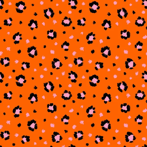 Леопардовый Бесшовный Рисунок Текстурой Мазка Кисти Мода Стильный Естественный Фон — стоковый вектор