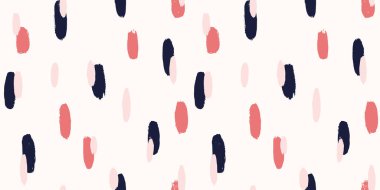 Fırça darbesi, el boyası, kusursuz desen. Yuvarlak organik şekilli soyut bir arka plan. Moda tarzı bir doku. Vektör illüstrasyonu.