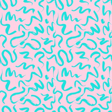 Dalgalı fırça darbeleriyle kusursuz bir şablon. Kumaş, duvar kâğıdı ve ambalaj için el boyası. EPS 10