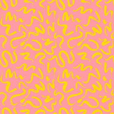 Dalgalı fırça darbeleriyle kusursuz bir şablon. Kumaş, duvar kâğıdı ve ambalaj için el boyası. EPS 10