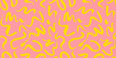 Dalgalı fırça darbeleriyle kusursuz bir şablon. Kumaş, duvar kâğıdı ve ambalaj için el boyası. EPS 10