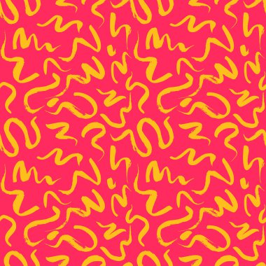 Dalgalı fırça darbeleriyle kusursuz bir şablon. Kumaş, duvar kâğıdı ve ambalaj için el boyası. EPS 10