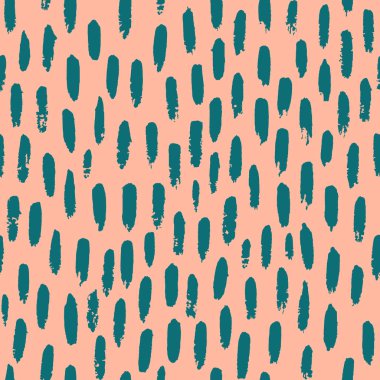 Kısa fırça darbeleriyle vektör kusursuz desen. Kumaş, duvar kâğıdı ve ambalaj için el boyası. EPS 10.