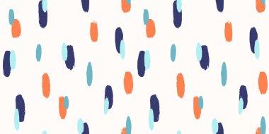 Fırça darbesi, el boyası, kusursuz desen. Yuvarlak organik şekilli soyut bir arka plan. Moda stili vektör dokusu.