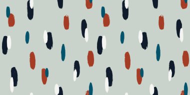 Fırça darbesi, el boyası, kusursuz desen. Yuvarlak organik şekilli soyut bir arka plan. Moda stili vektör dokusu.