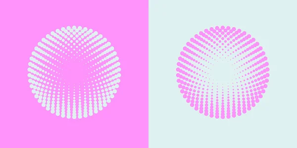 Coloridos Patrones Radiales Medio Tono Diseño Del Logotipo Dotty Circles — Vector de stock