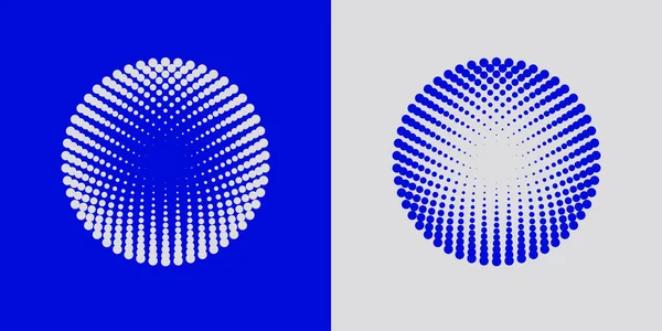 Coloridos Patrones Radiales Medio Tono Diseño Del Logotipo Dotty Circles — Vector de stock