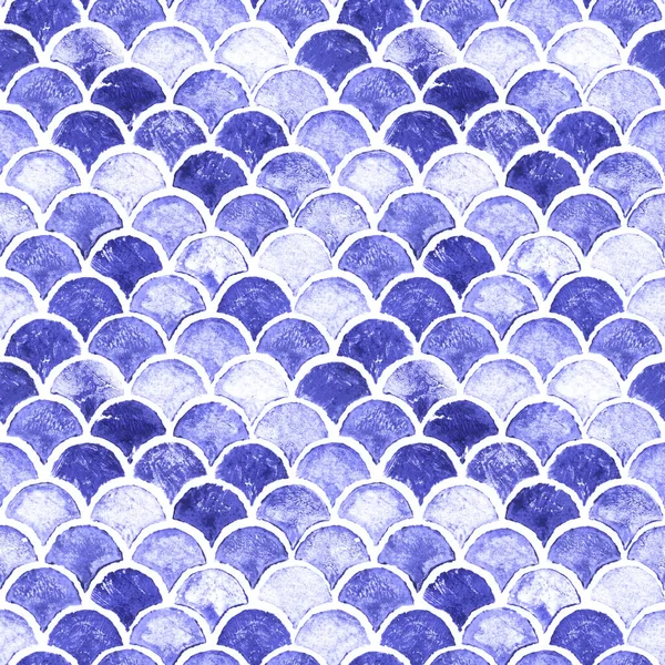 Błękitna Fala Morska Geometryczna Tekstury Ryba Bez Szwu Wzór Druk — Zdjęcie stockowe