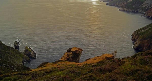 Slieve League Klippor Västra Irland Donegal Atlanten Med 601 Höjd — Stockfoto