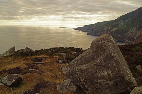 Slieve League Klippor Västra Irland Donegal Atlanten Med 601 Höjd — Stockfoto