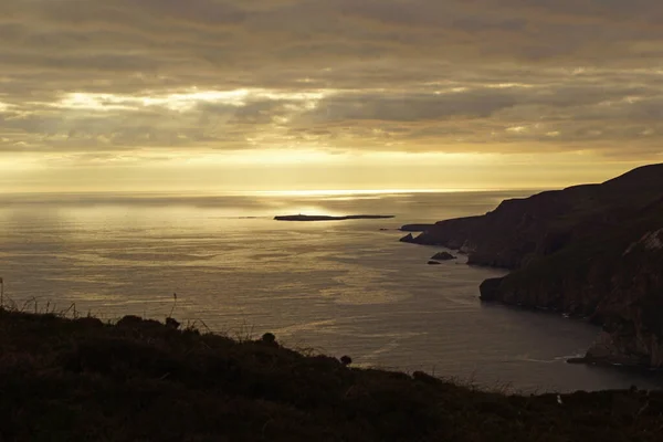 Falésias Slieve League Oeste Condado Irlandês Donegal Oceano Atlântico Têm — Fotografia de Stock