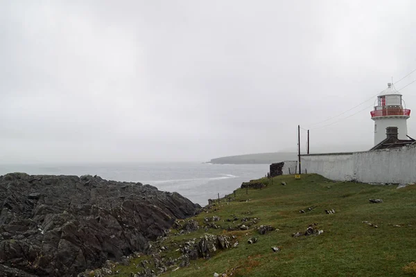 Ballyglass Deniz Feneri Broadhaven Deniz Feneri Olarak Bilinir Broadhaven Körfezi — Stok fotoğraf