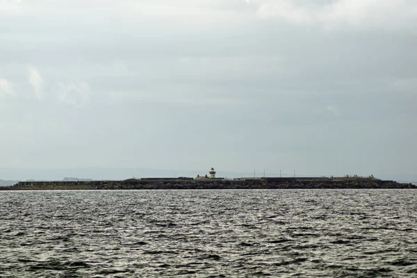 Mutton Island Lighthouse Located Salthill Promenade Galway — Stock Photo, Image