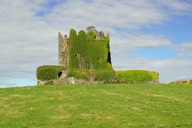 Ballycarbery Şatosu, Cahersiveen, Kerry County, İrlanda 'dan 5 km uzaklıkta..