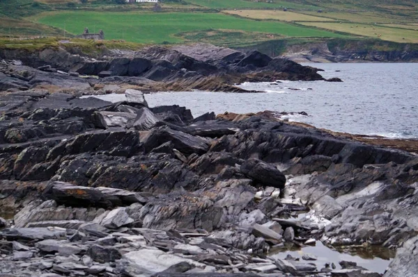 Dos Faróis Irlandeses Mais Ocidentais Está Localizado Ilha Valentia Estrada — Fotografia de Stock