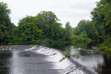 Cahir Kalesi 'ndeki nehir. Cahir Şatosu, İrlanda 'nın Tipperary ilçesine bağlı Cahir, Castle Caddesi' nde bir kaledir..