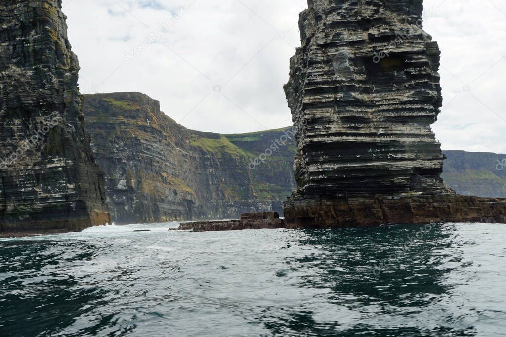 Wild Atlantic Way - Boat trip on the Cliffs of Moher. The Cliffs of Moher are the best known cliffs in Ireland. They are located on the southwest coast of Ireland's main island in County Clare near the villages Doolin and Liscannor.