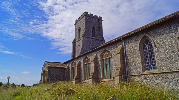Церква Святого Андрія Горлстоні Море — стокове фото