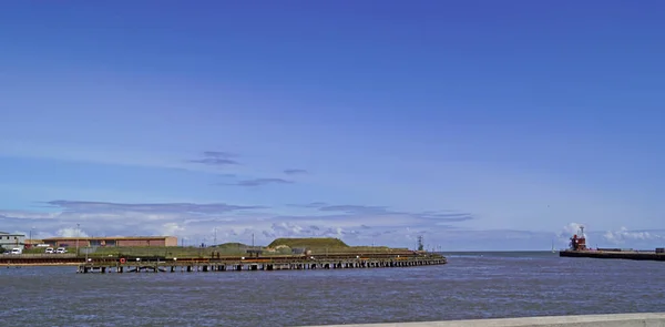 Gorleston Pier Ligger Nära Mynningen Floden Yare Staden Gorleston Havet — Stockfoto