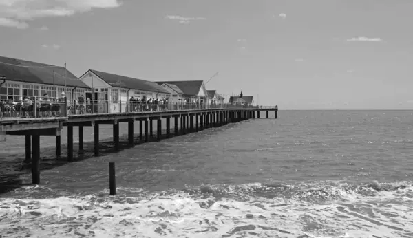 Southwold Beach Värt Ett Besök Inte Bara Grund Fyren — Stockfoto