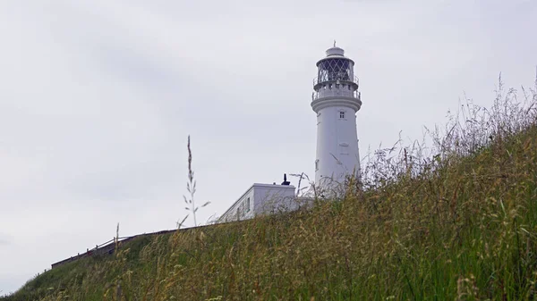 Flamborough Head Lighthouse Aktiv Fyr Belägen Vid Flamborough East Riding — Stockfoto