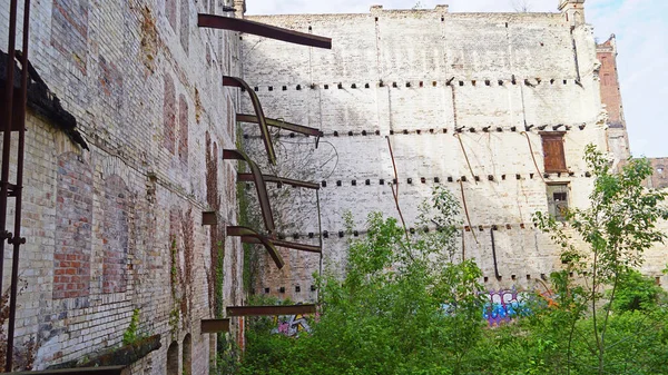 Zřícenina Skladovací Budovy Mlýnského Komplexu Boellberg Halle Německu — Stock fotografie